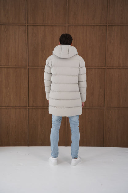 Capo Mid-Length Puffer Coat - Stone