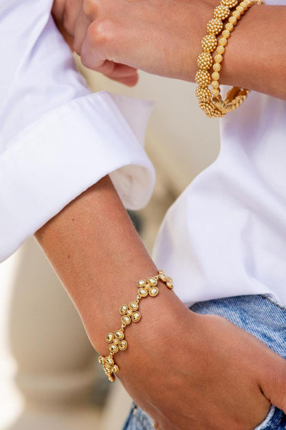Berry Clover Linear Bracelet, 7"+2" - Gold