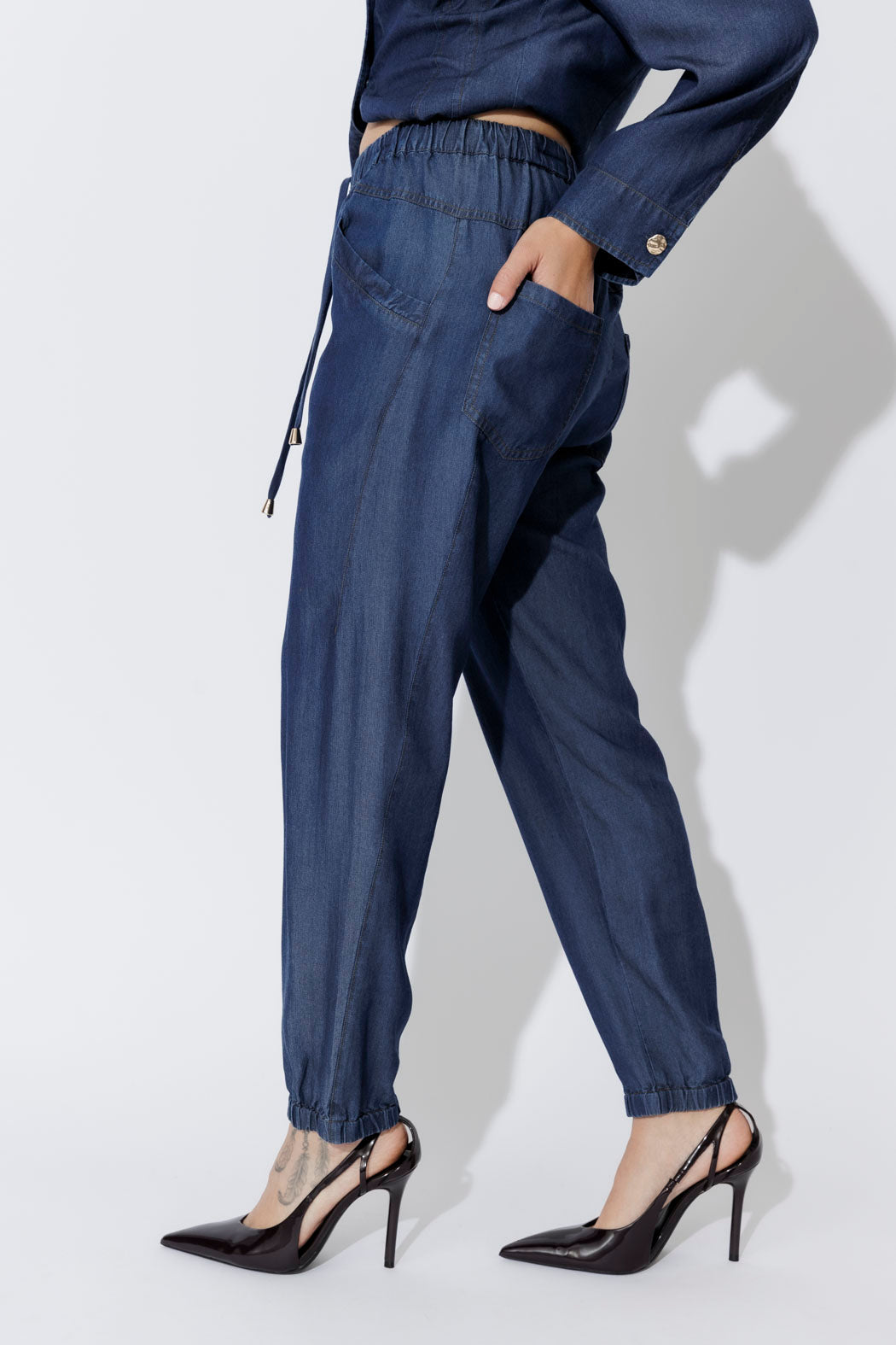 Dark Denim Tencel Jogger Pant