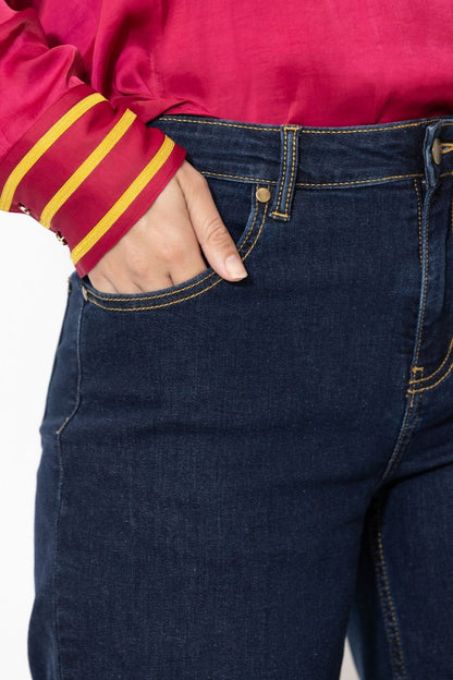 Dark Denim Mid Rise Jean