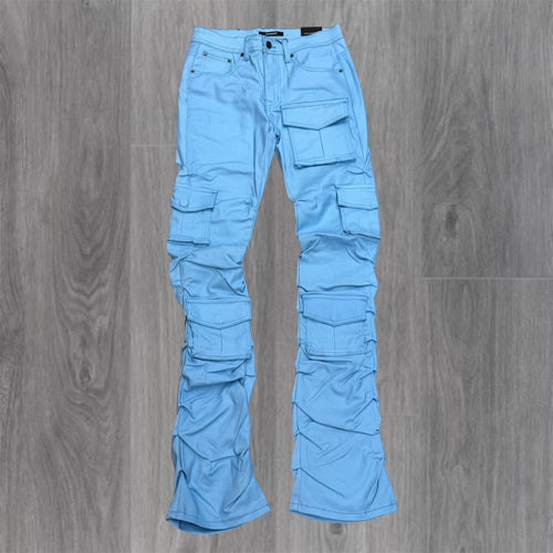 KD - Stacked Waxed Utility Denim - Coated Blue - 2056B