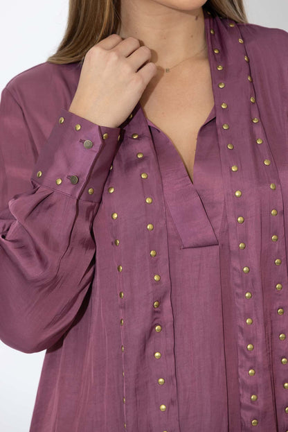 Deep Rose Glow Stud Blogger Shirt