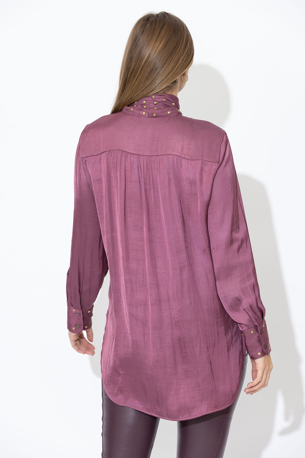 Deep Rose Glow Stud Blogger Shirt