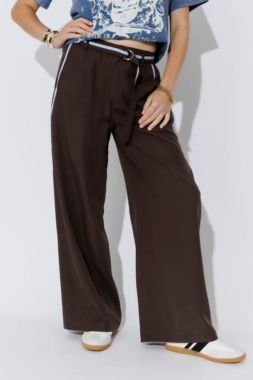 Chocolate Lyocell/Linen Sport Pant