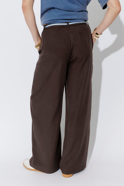 Chocolate Lyocell/Linen Sport Pant