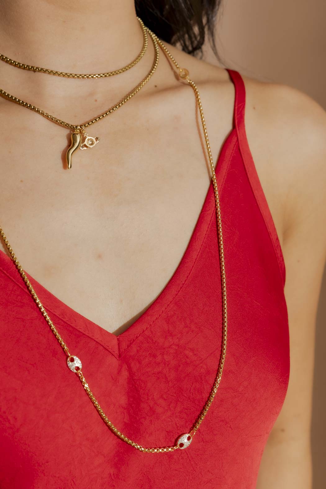 Gold Venetian Pave Necklace