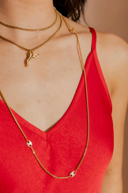 Gold Venetian Pave Necklace
