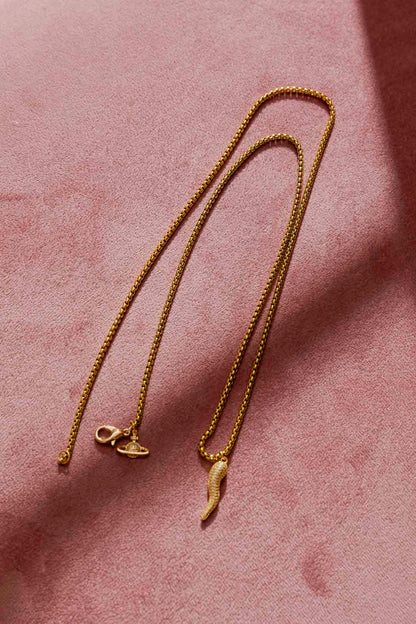 Gold Venetian Horn Necklace