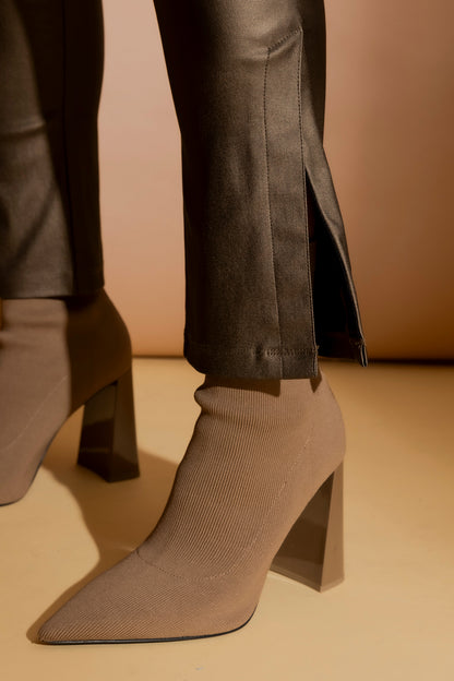 Chocolate Metallic Zip Pant