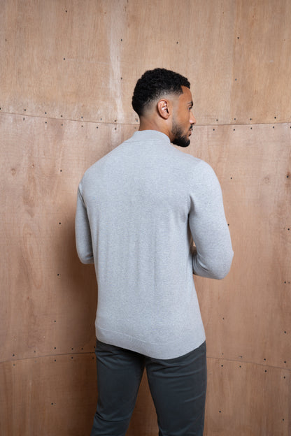 Capo Egyptian Cotton 1/4 Zip Top - Grey