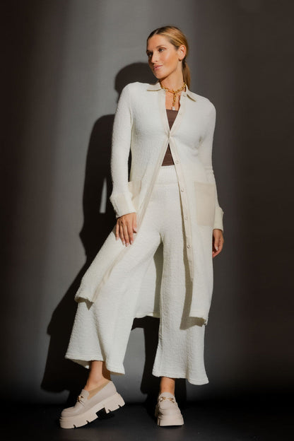 Cream Luxe Rib Cardigan