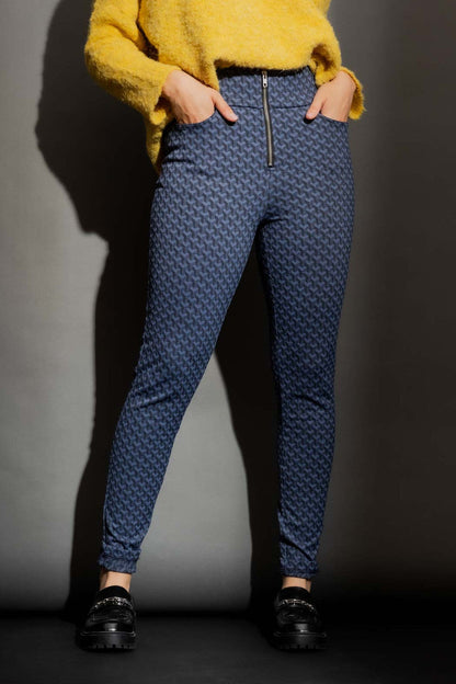 Denim Hearts High Waist Zip Pant