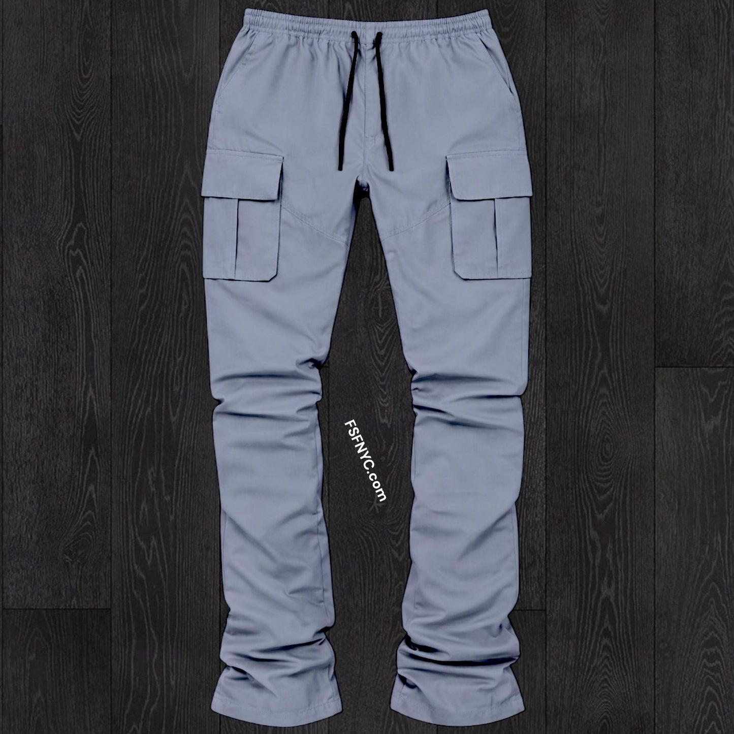 R - Stacked Flare Nylon Cargo -  Grey - 422
