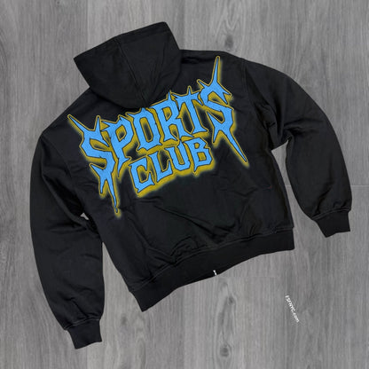 Shattered-  Sports cub  Zip Hoodie - Black