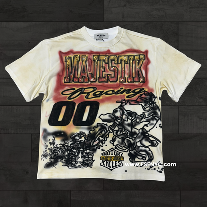 MJSTK - Graphic Tee W/ Rhinestone - Cream - 26404