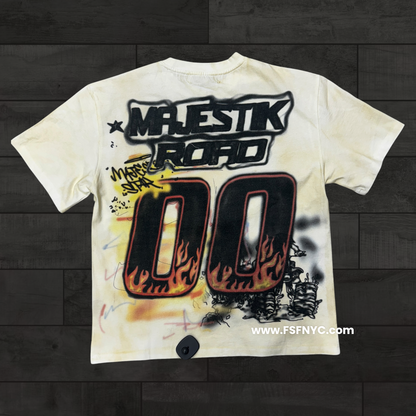 MJSTK - Graphic Tee W/ Rhinestone - Cream - 26404
