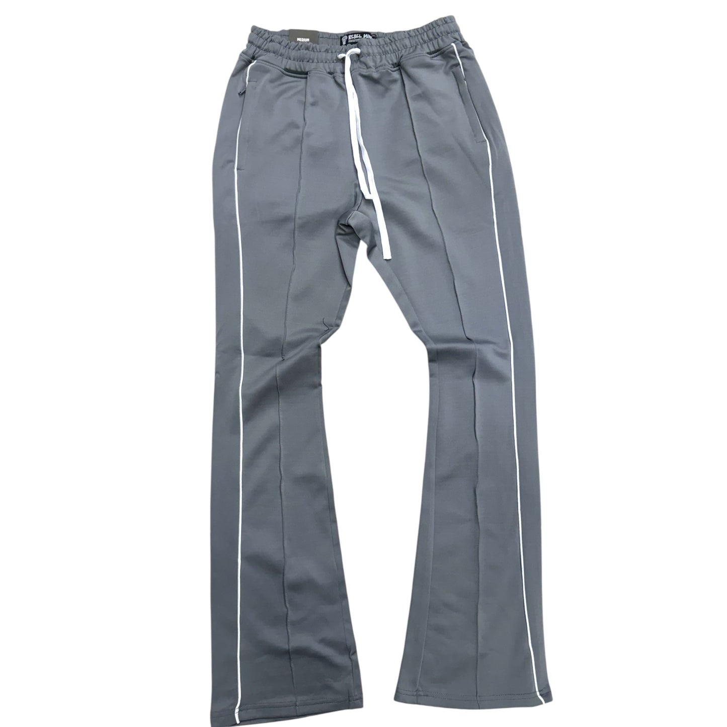 Rebel - Track Stacked Flare Pants - Grey - 470 570