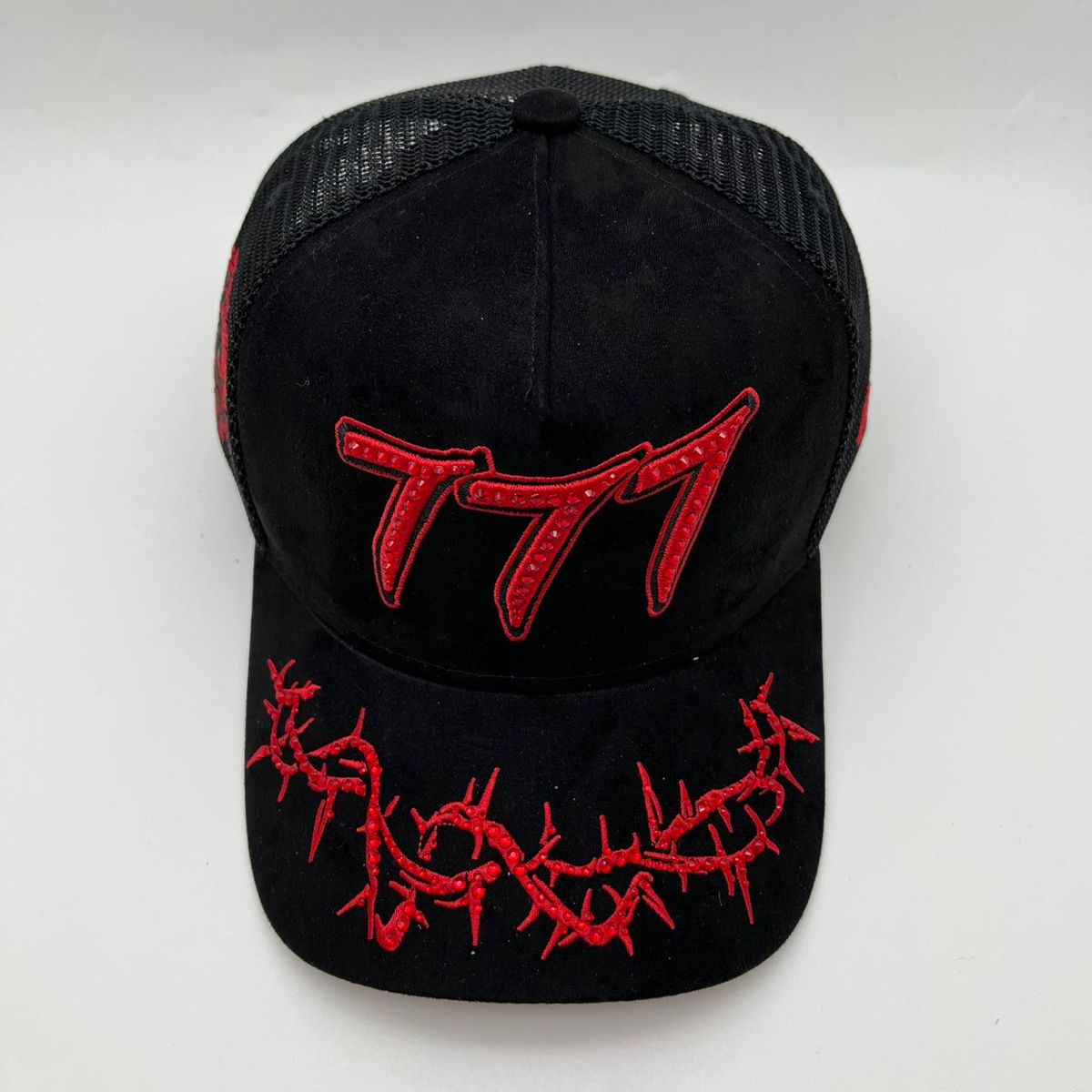 Hudson - “Chains”  777 Trucker hat - Black/Red V2