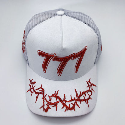 Hudson - “Chains”  777 Trucker hat - White Red V2