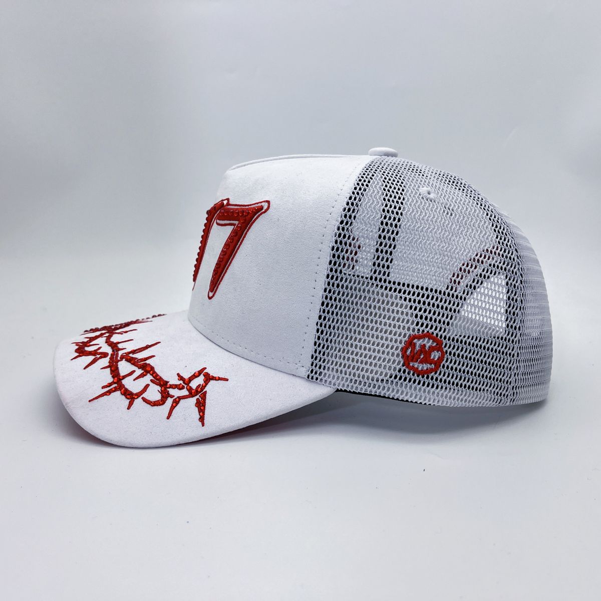 Hudson - “Chains”  777 Trucker hat - White Red V2