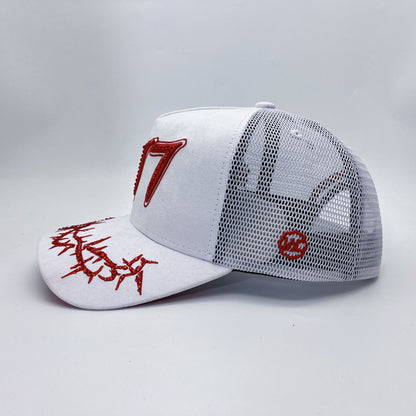 Hudson - “Chains”  777 Trucker hat - White Red V2