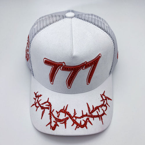 Hudson - “Chains”  777 Trucker hat - White Red V2