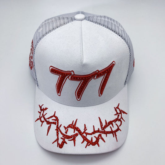 Hudson - “Chains”  777 Trucker hat - White Red V2