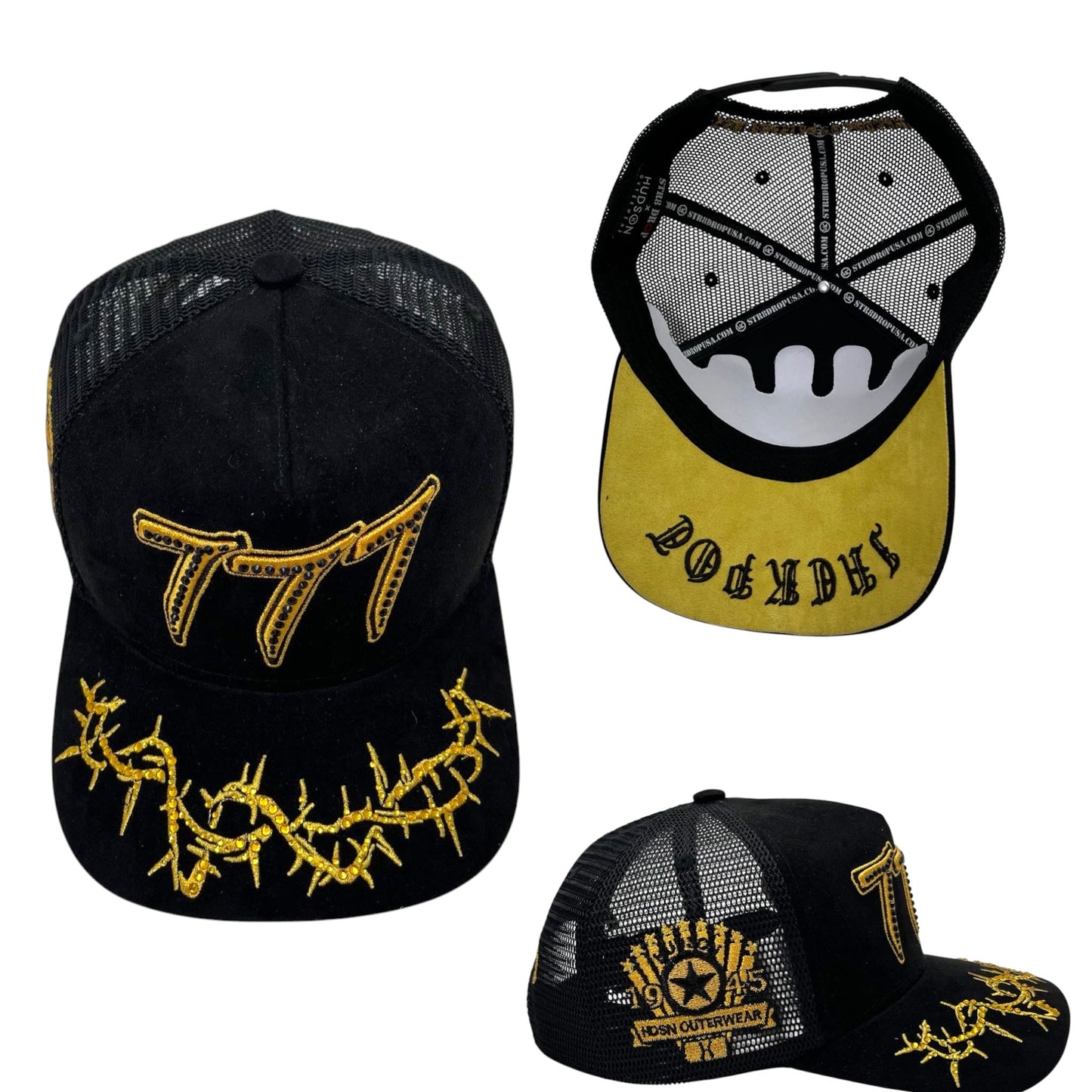 HDSN - “Chains”  777 Trucker hat - Black/Gold V2