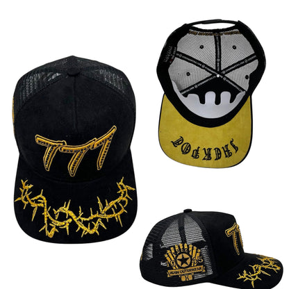 HDSN - “Chains”  777 Trucker hat - Black/Gold V2