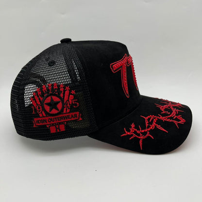 Hudson - “Chains”  777 Trucker hat - Black/Red V2