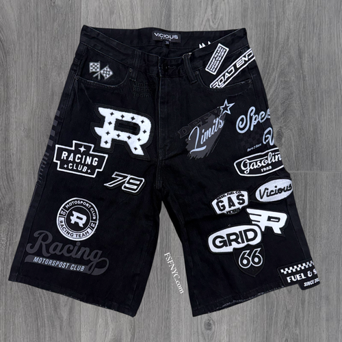Vicious -  Gas Denim shorts- Black - Vc1204