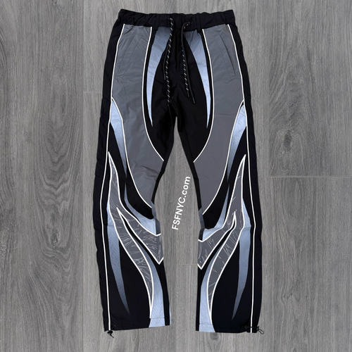 Rise - Color Block Windbreaker Pants - cast.Black  - F586