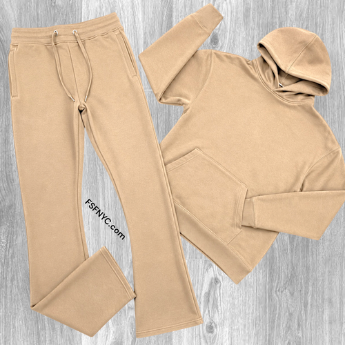 Narr - Stacked Flare Sweat Suit - Hummus - 1081