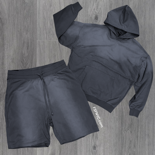 Rebel - Hoodie Short Set - Dark Grey