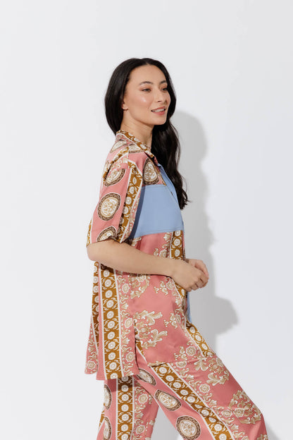 Coral Contrast Shirt