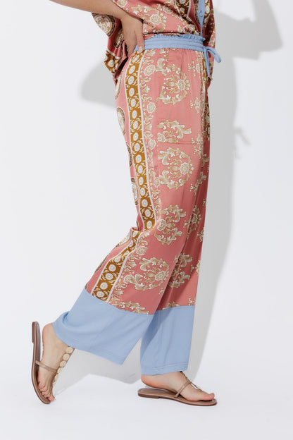 Coral Contrast Pant