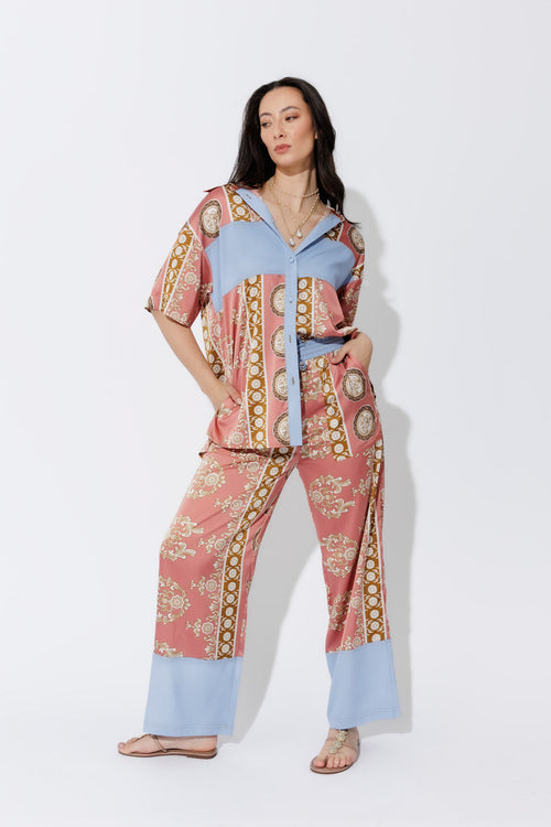 Coral Contrast Pant