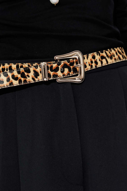 Cheetah Cowboy Hide Belt