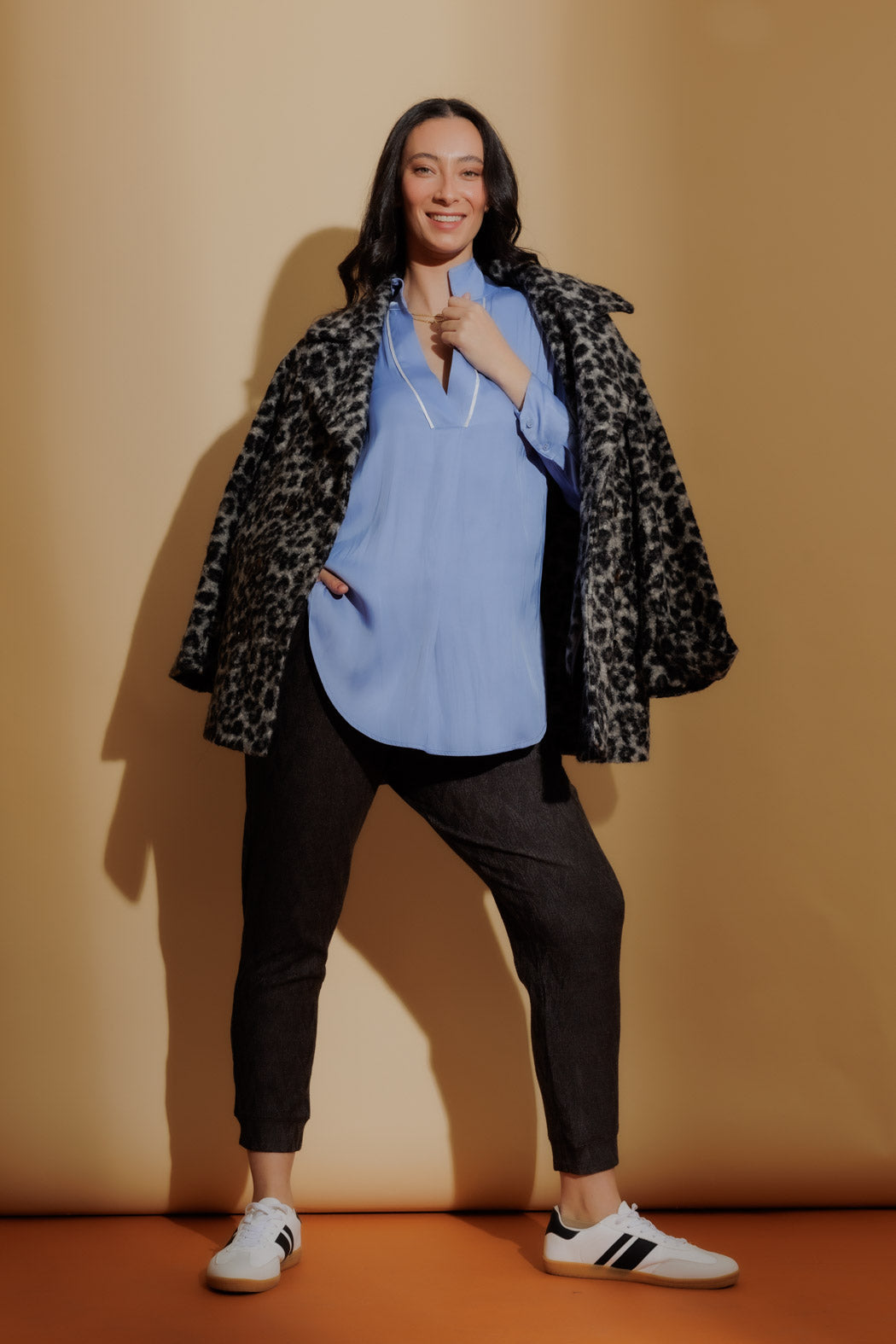 Cornflower Piped Front Blogger Shirt
