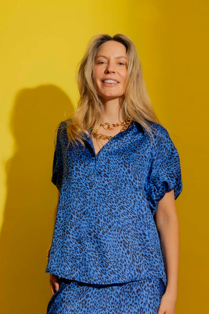 Cobalt Bubble Sleeve Shirt