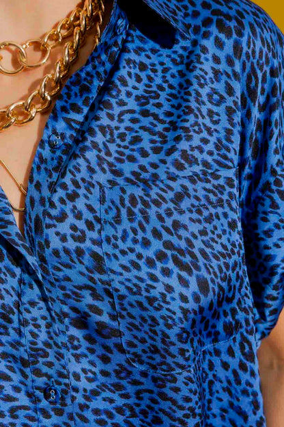 Cobalt Bubble Sleeve Shirt