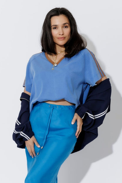 Cornflower Washed Cotton League T-Shirt