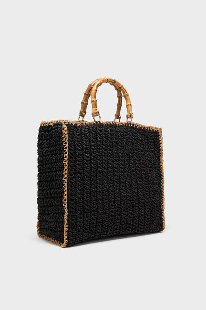 Black Natural Zarina Satchel