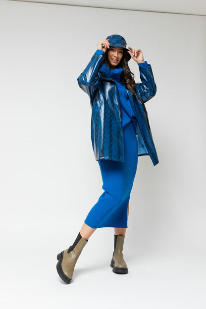 Cobalt Snake Raincoat - Sale