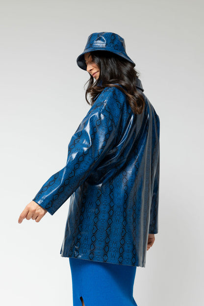Cobalt Snake Raincoat - Sale