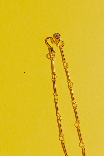 Gold Mini Cross Necklace - Red