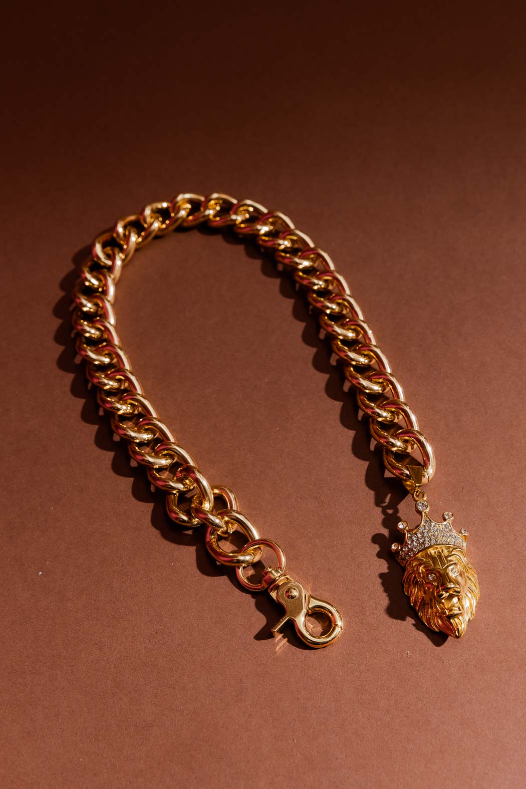 Gold Lion Necklace Gold O/S
