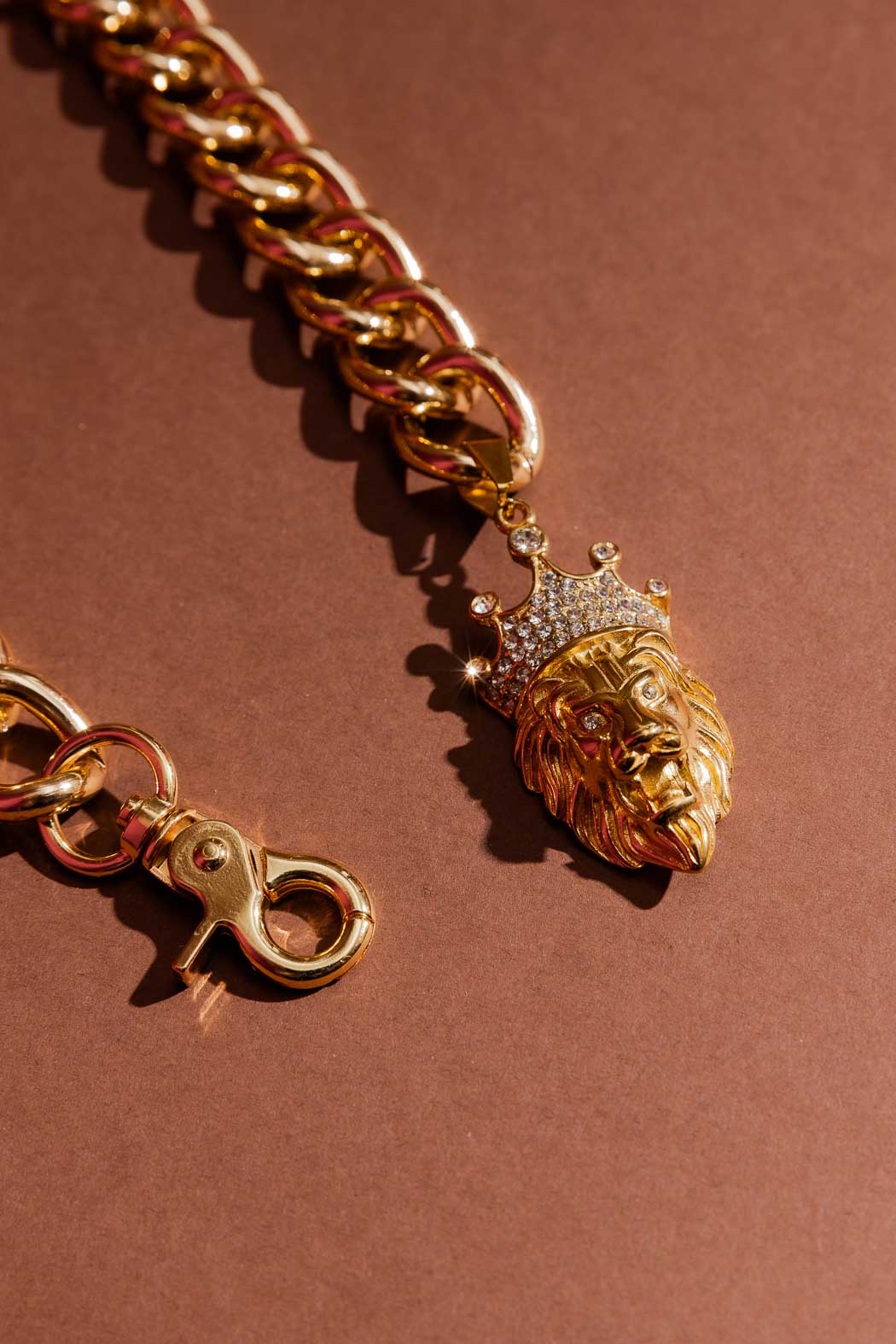 Gold Lion Necklace Gold O/S