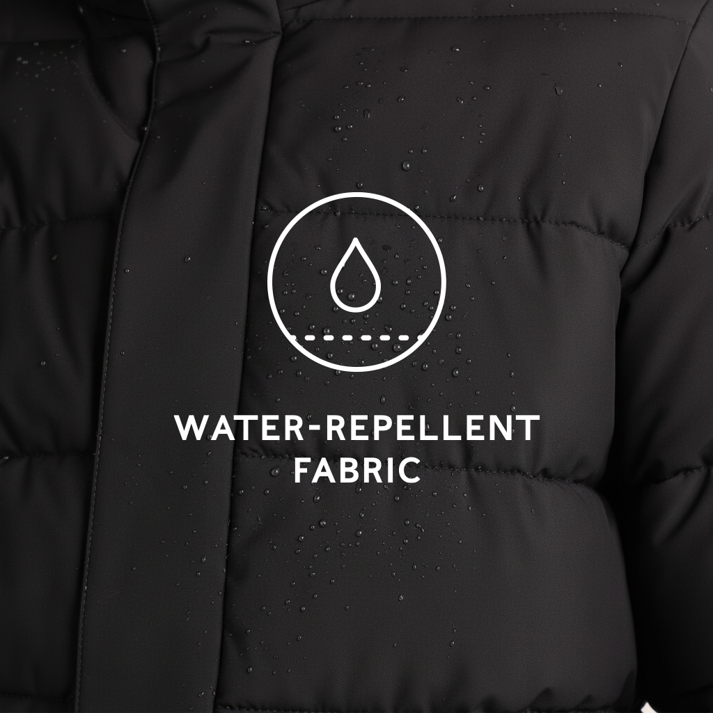 Tunnard Mens Short Shower Resistant Insulated Jacket - Black