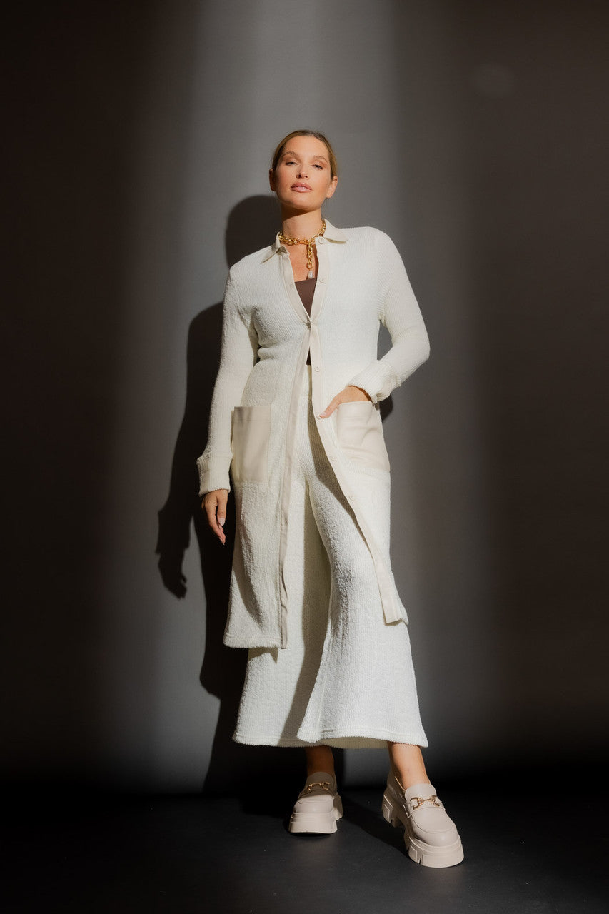 Cream Luxe Rib Cardigan